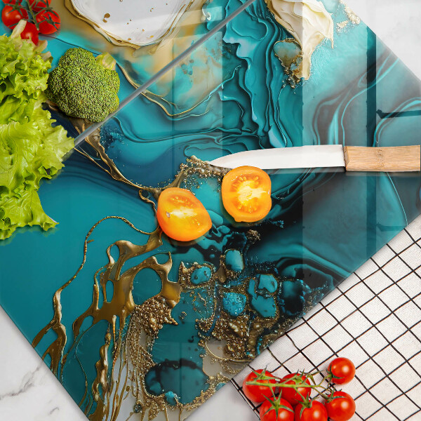Skyddsplatta för spis Turkos abstraktion