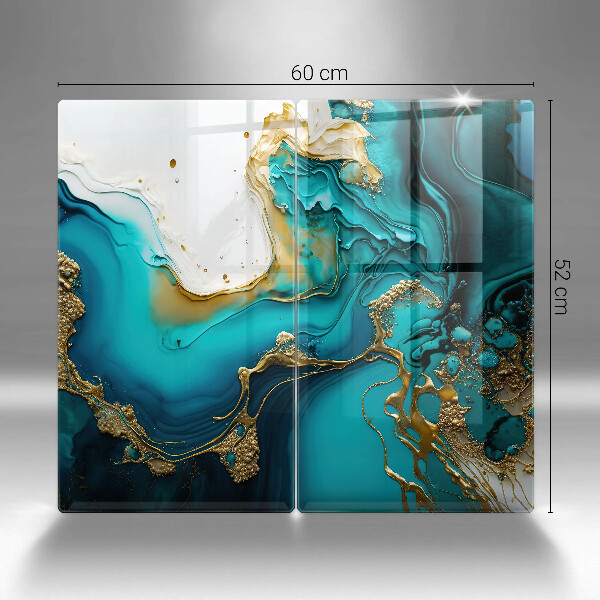 Skyddsplatta för spis Turkos abstraktion