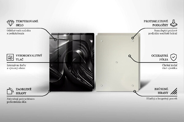 Skyddsplatta för spis Abstraktion svart massa