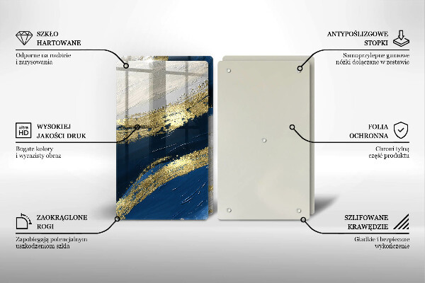 Skyddsplatta för spis Textur med guld