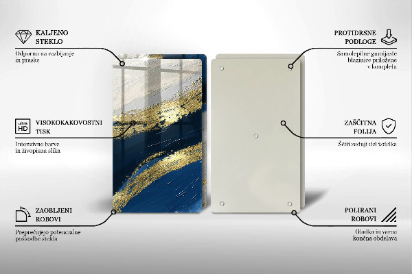 Skyddsplatta för spis Textur med guld