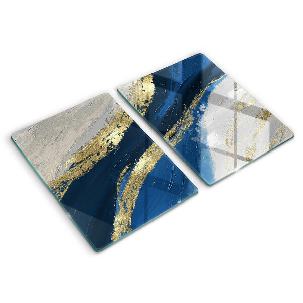 Skyddsplatta för spis Textur med guld