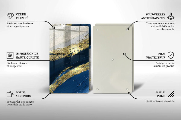 Skyddsplatta för spis Textur med guld