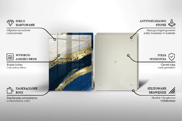 Skyddsplatta för spis Textur med guld