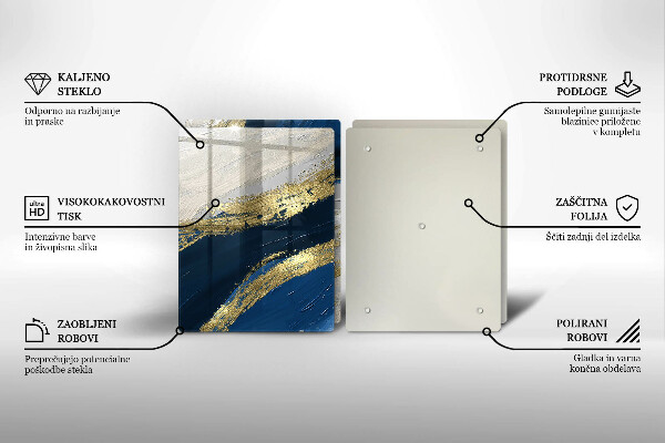 Skyddsplatta för spis Textur med guld