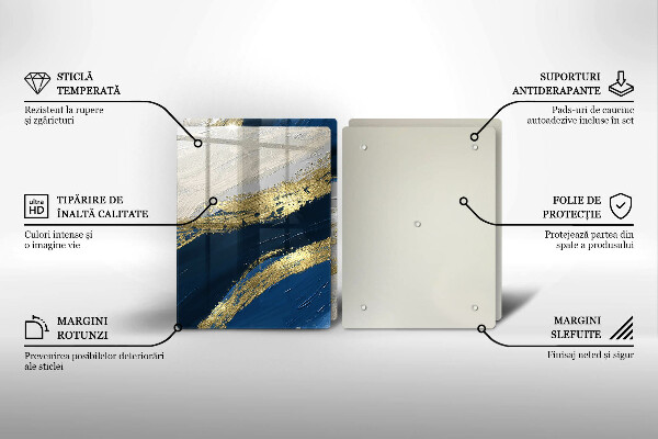 Skyddsplatta för spis Textur med guld