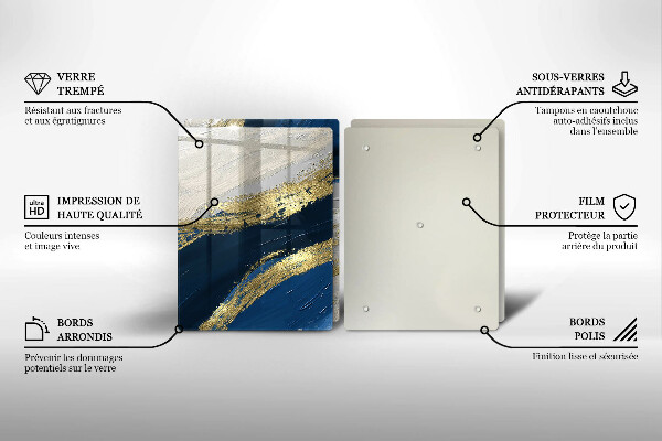 Skyddsplatta för spis Textur med guld