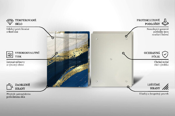 Skyddsplatta för spis Textur med guld