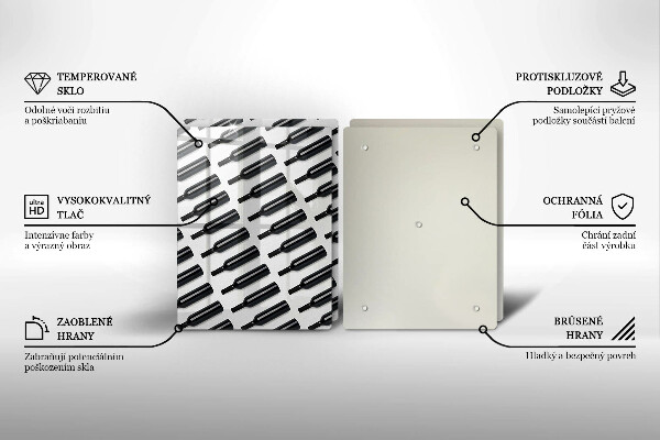 Skyddsplatta för spis Svarta vinflaskor