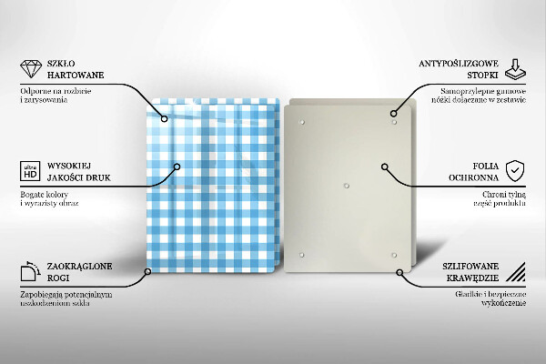Skyddsplatta för spis Blåvit rutor