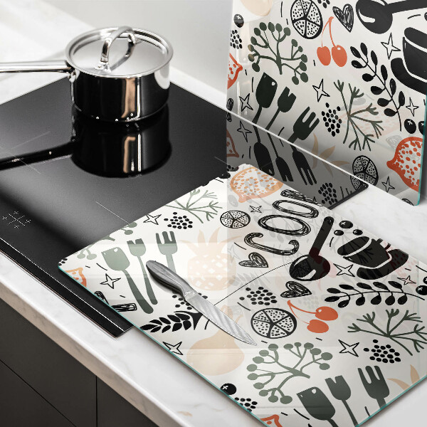 Skyddsplatta för spis Kökstema ritning