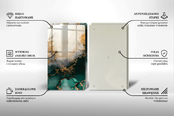 Skyddsplatta för spis Flerfärgad marmor