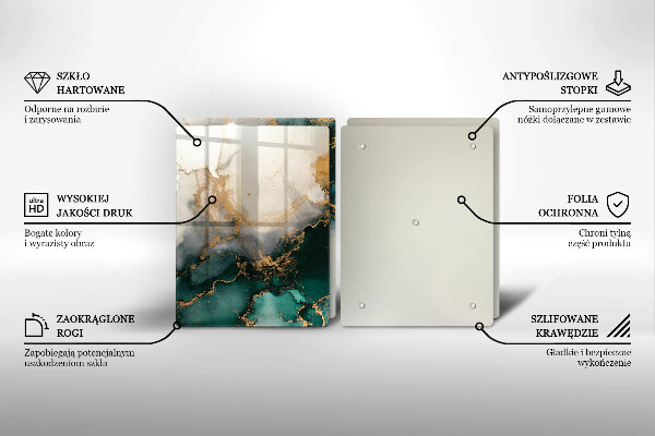 Skyddsplatta för spis Flerfärgad marmor