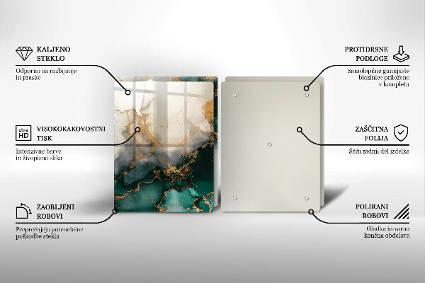Skyddsplatta för spis Flerfärgad marmor