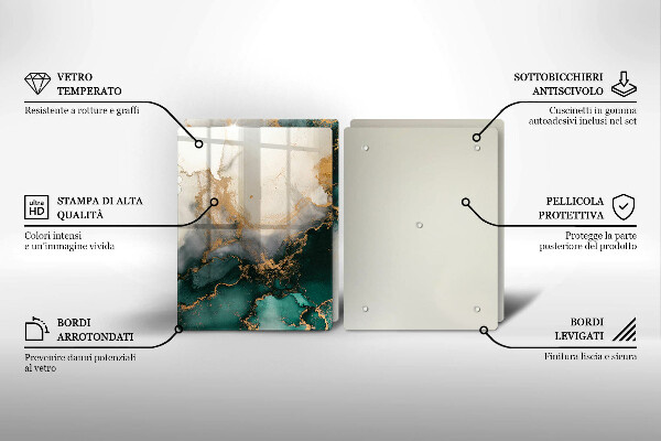 Skyddsplatta för spis Flerfärgad marmor