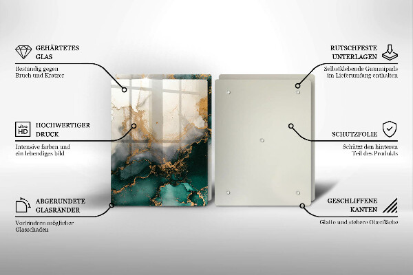 Skyddsplatta för spis Flerfärgad marmor