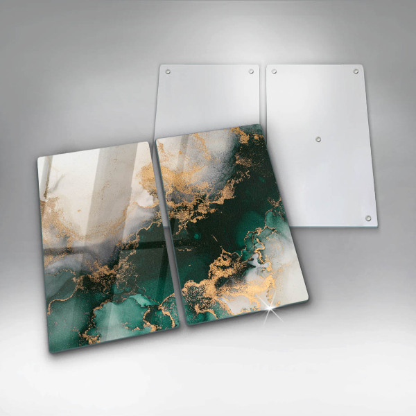 Skyddsplatta för spis Flerfärgad marmor