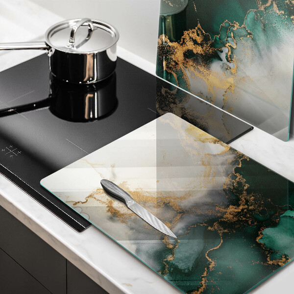 Skyddsplatta för spis Flerfärgad marmor