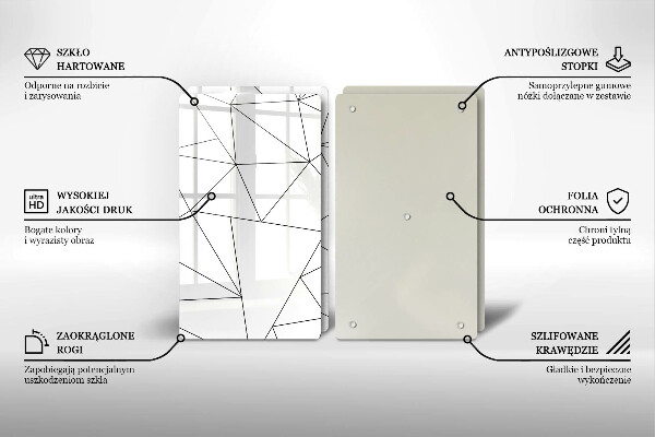 Skyddsplatta för spis Vita trianglar