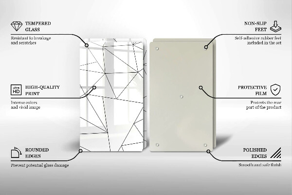 Skyddsplatta för spis Vita trianglar