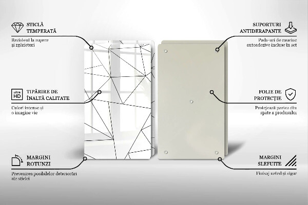 Skyddsplatta för spis Vita trianglar