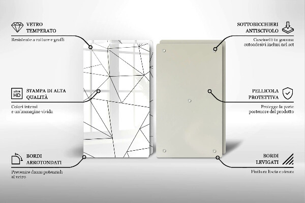 Skyddsplatta för spis Vita trianglar
