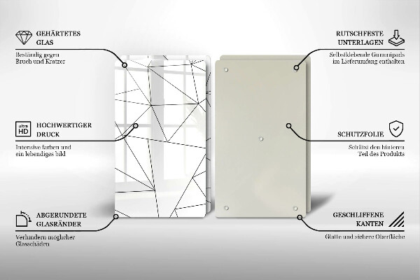 Skyddsplatta för spis Vita trianglar