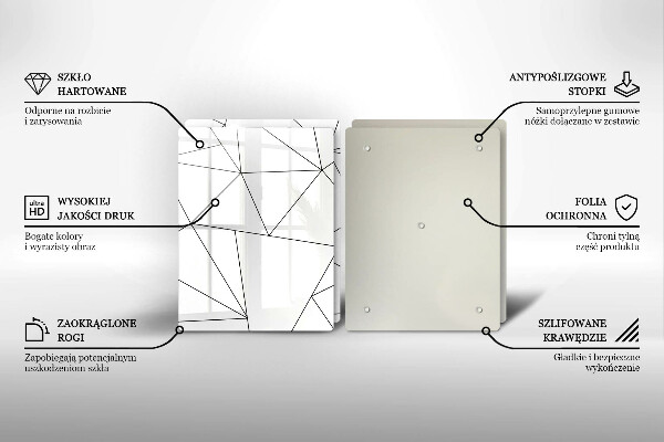 Skyddsplatta för spis Vita trianglar