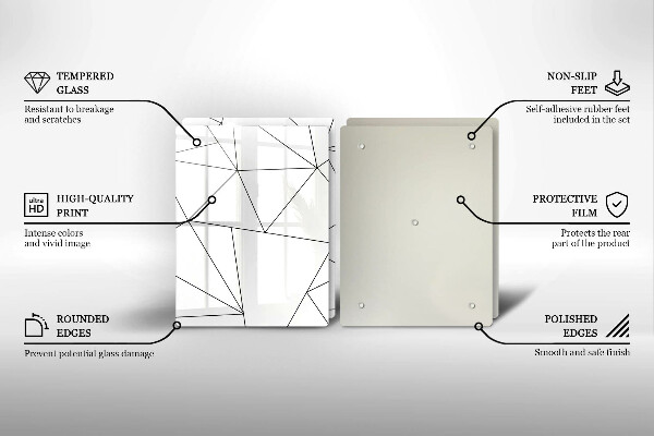 Skyddsplatta för spis Vita trianglar