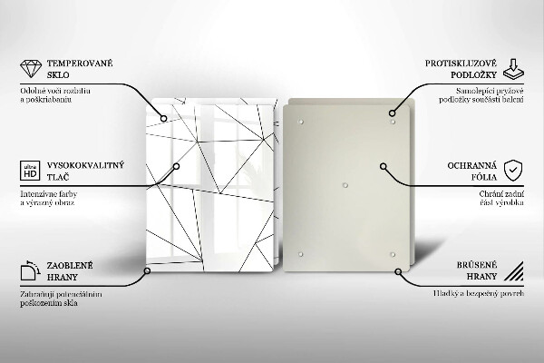 Skyddsplatta för spis Vita trianglar