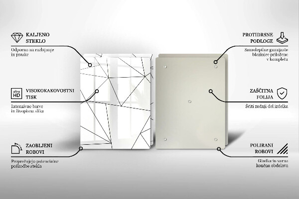 Skyddsplatta för spis Vita trianglar
