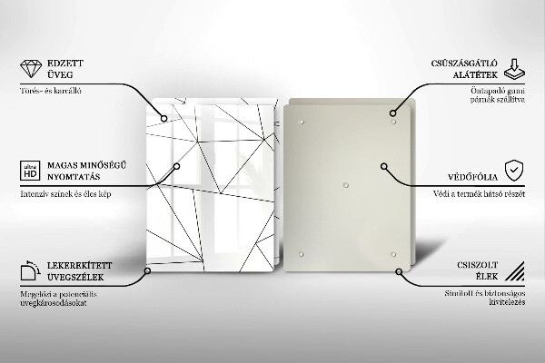 Skyddsplatta för spis Vita trianglar