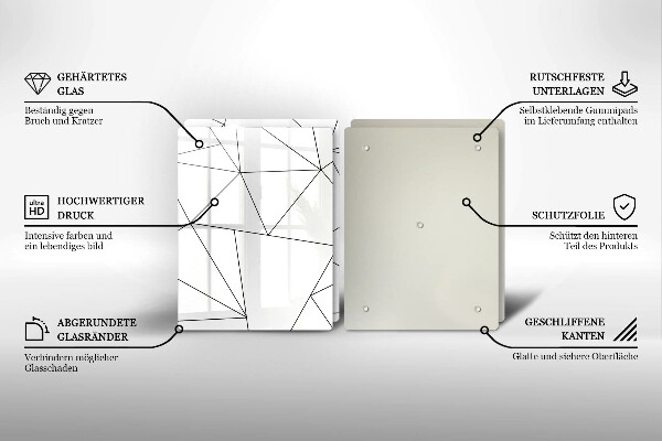 Skyddsplatta för spis Vita trianglar
