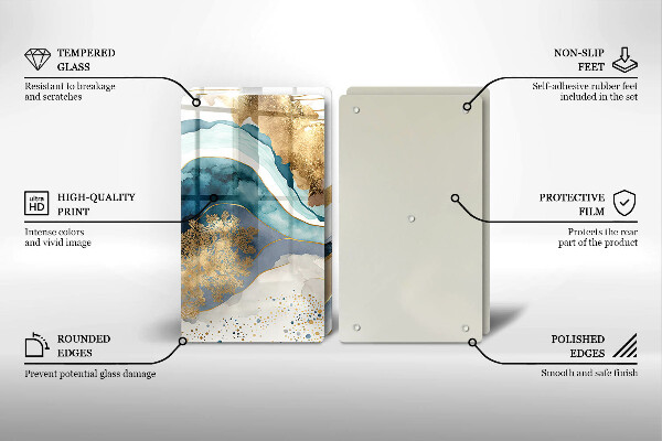 Skyddsplatta för spis Färgad marmor