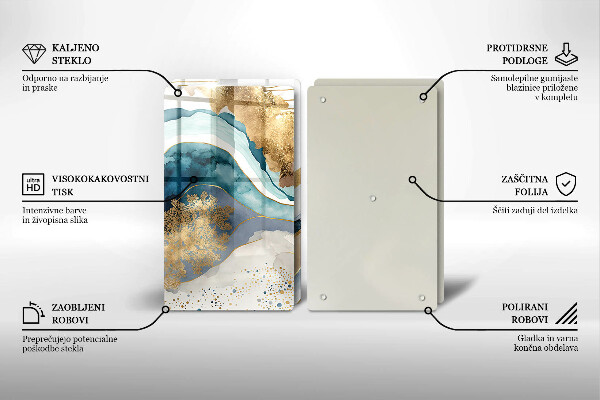 Skyddsplatta för spis Färgad marmor