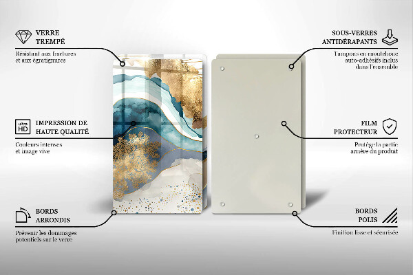 Skyddsplatta för spis Färgad marmor