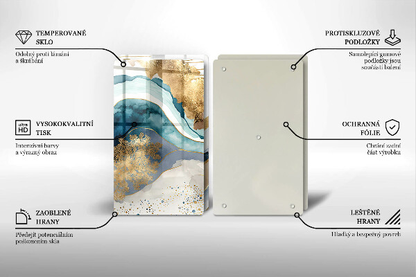 Skyddsplatta för spis Färgad marmor