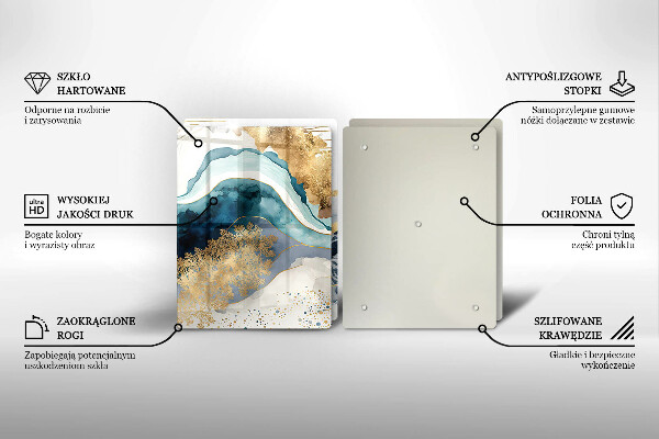 Skyddsplatta för spis Färgad marmor
