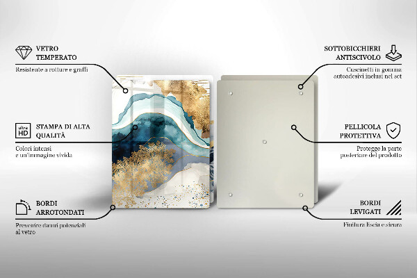 Skyddsplatta för spis Färgad marmor