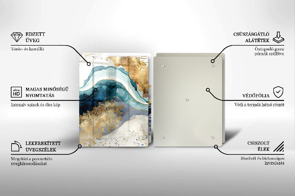 Skyddsplatta för spis Färgad marmor