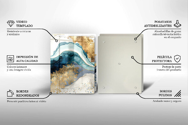 Skyddsplatta för spis Färgad marmor