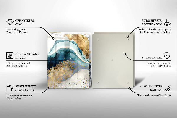 Skyddsplatta för spis Färgad marmor