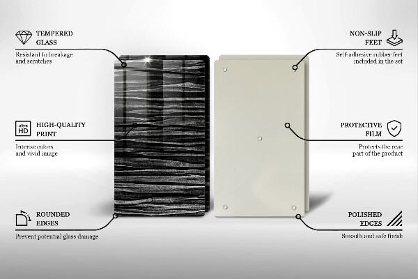 Spisskyddsplatta Svart abstraktion