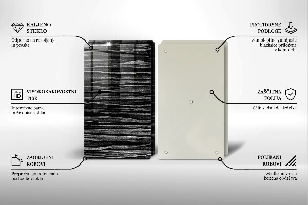 Spisskyddsplatta Svart abstraktion