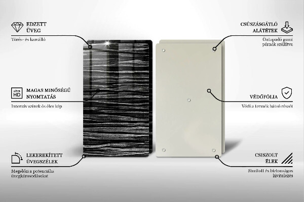 Spisskyddsplatta Svart abstraktion