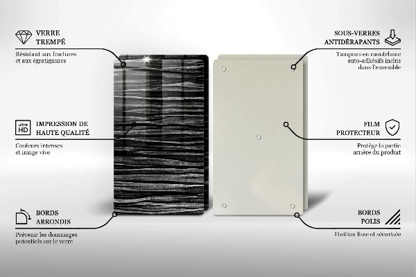 Spisskyddsplatta Svart abstraktion