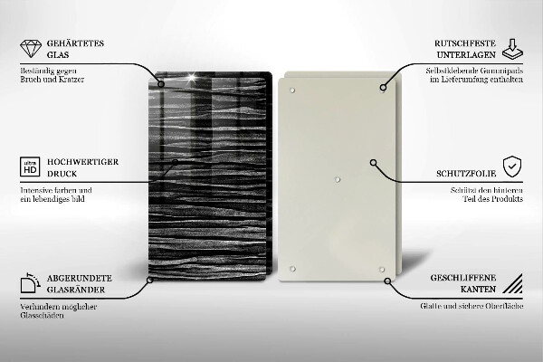 Spisskyddsplatta Svart abstraktion