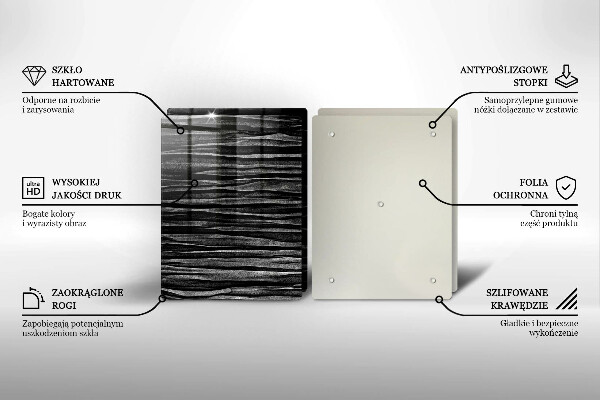 Spisskyddsplatta Svart abstraktion
