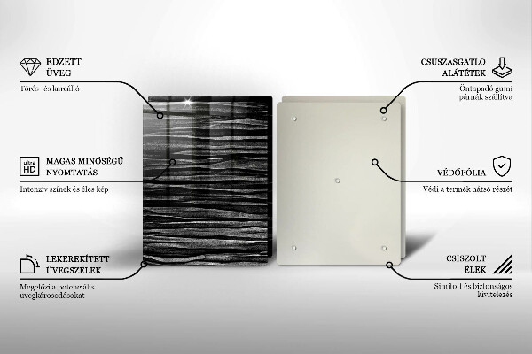 Spisskyddsplatta Svart abstraktion