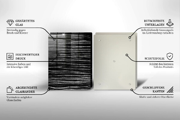 Spisskyddsplatta Svart abstraktion